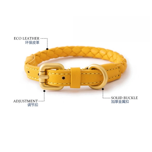 Laisse en cuir tressé pour chien collier chien chien marchant corde laisse pour chiens petits et moyens - woad M+ (laisse 120 cm)