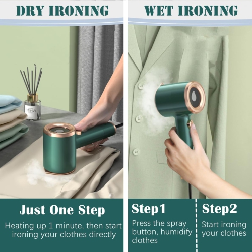 Portable Mini Travel Iron, Wet and Dry Handheld Ironing Machine with Mist Function for Home and Travel Use