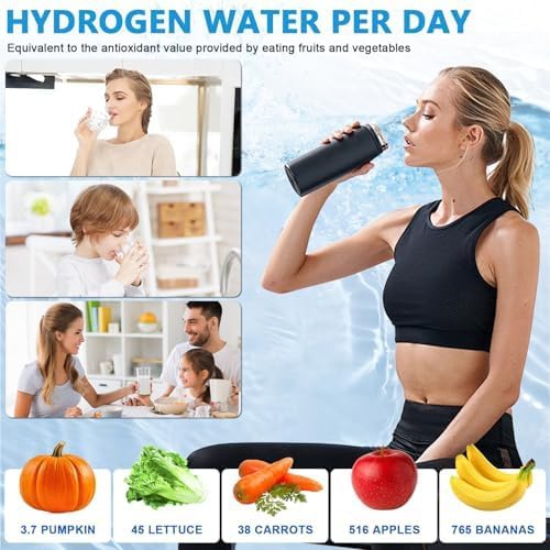 Portable Hydrogen Water Bottle, 420ml USB Charging Hydrogen Generator Cup for Home, Gym, Travel