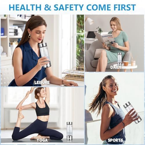 Portable Hydrogen Water Bottle, 420ml USB Charging Hydrogen Generator Cup for Home, Gym, Travel