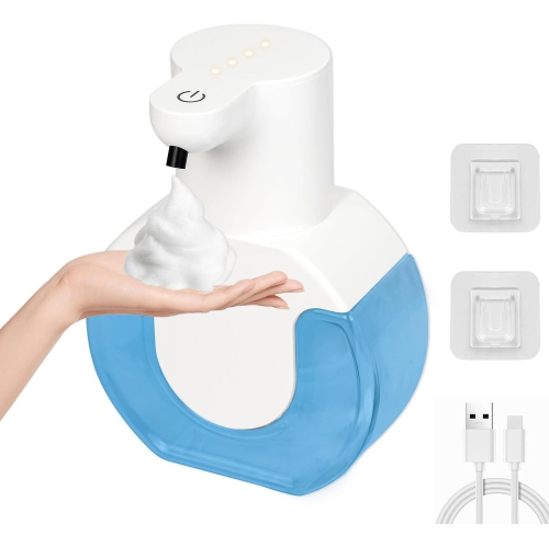 Distributeur automatique de savon à mousse, distributeur électrique sans contact mural 420&nbsp;ml pour salle de bain et cuisine