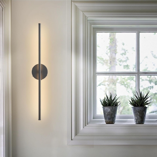 2 Pack Rechargeable Wall Lights Indoor with Remote Control Lamp LED Sconce Dimmable 350° Rotation 72CM Modern Living Room Bedroom Hallway