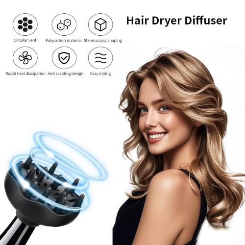 Diffuser Attachment for Hair Dryer,Blow Dryer Nozzle Hair Diffuser for Curly Hair And Natural Wavy Hair,Suitable for Hair Dryers 4.3-5.3cm