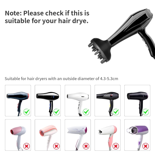 Diffuser Attachment for Hair Dryer,Blow Dryer Nozzle Hair Diffuser for Curly Hair And Natural Wavy Hair,Suitable for Hair Dryers 4.3-5.3cm