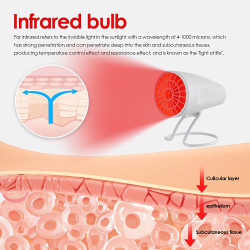 Lampe de cuisson de lampe de thérapie infrarouge Lampe de toilette Lumière rouge Lampe de beauté infrarouge appropriée pour le bureau de chambre à