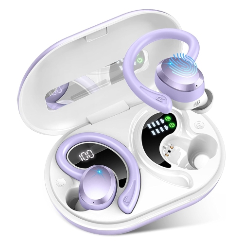 Ear-hook headphones｜Open directional sound transmission｜Does not hurt the eardrum｜Bluetooth wireless sports headphones｜Sports and running——Purple