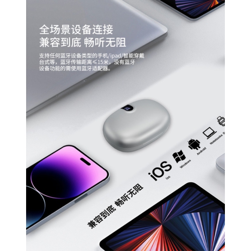 Dual microphone noise reduction + 30 hours of battery life Bluetooth 5.3 ear-hook sports headphones waterproof and sweat-proof fitness and running