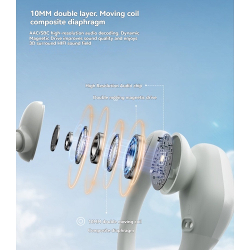 Dual microphone noise reduction + 30 hours of battery life Bluetooth 5.3 ear-hook sports headphones waterproof and sweat-proof fitness and running