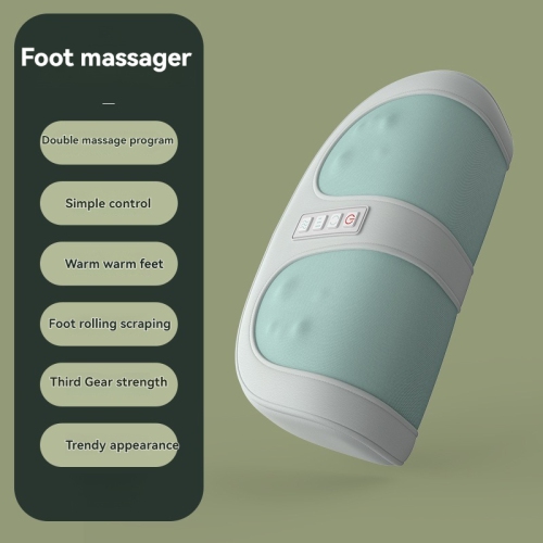 Portable Foot and Leg Massager with Heat - 4D Deep Kneading, Dual Frequency Heat, 3 Speed Levels, PU Leather - for Foot, Calf, Ankle Pain