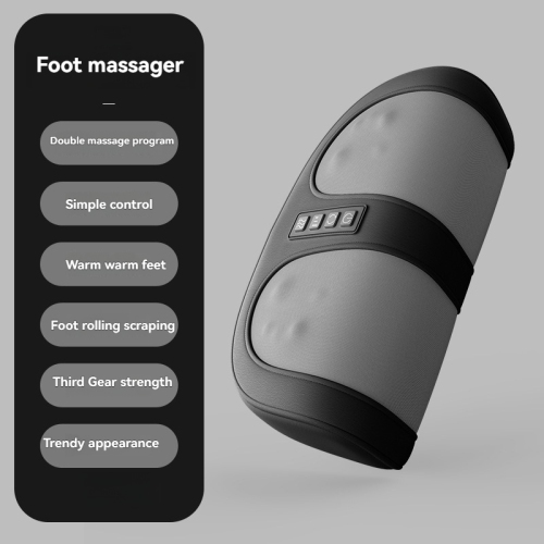 Portable Foot and Leg Massager with Heat - 4D Deep Kneading, Dual Frequency Heat, 3 Speed Levels, PU Leather - for Foot, Calf, Ankle Pain