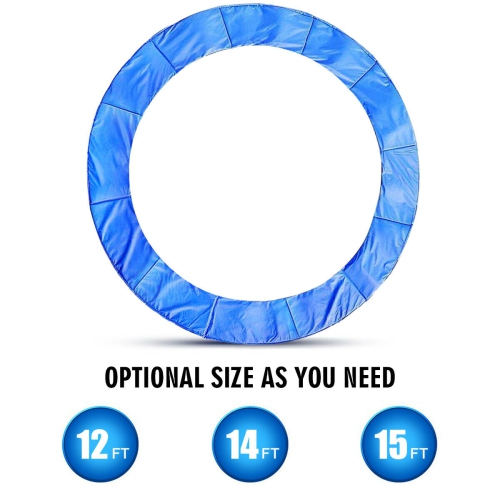 Gymax Blue Safety Pad Spring Round Frame Pad Cover Replacement for 12FT 14FT 15FT Trampoline
