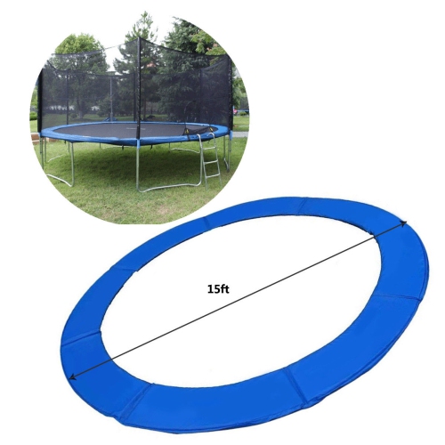 Gymax Blue Safety Pad Spring Round Frame Pad Cover Replacement for 12FT 14FT 15FT Trampoline