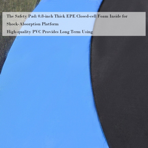 Gymax Blue Safety Pad Spring Round Frame Pad Cover Replacement for 12FT 14FT 15FT Trampoline