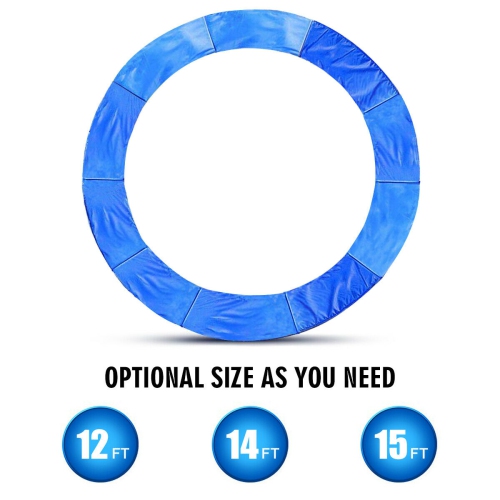 Gymax Blue Safety Pad Spring Round Frame Pad Cover Replacement for 12FT 14FT 15FT Trampoline