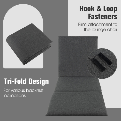 Gymax 2PCS Patio Lounge Chair Recliner Chair w/ 3-Position Adjustable Backrest & Cushion Brown & Gray