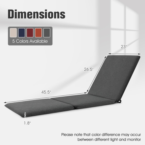 Gymax 2PCS Patio Lounge Chair Recliner Chair w/ 3-Position Adjustable Backrest & Cushion Brown & Gray