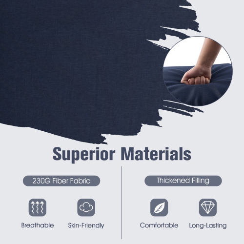 Gymax 2PCS Patio Lounge Chair Recliner Chair w/ 3-Position Adjustable Backrest & Cushion Black & Blue