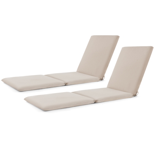 Gymax 2PCS Patio Lounge Chair Recliner Chair w/ 3-Position Adjustable Backrest & Cushion Black & White