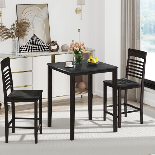 Gymax 5 PCS Counter-Height Dining Table Set for 4 Square Kitchen Table & 4 Bar Chairs