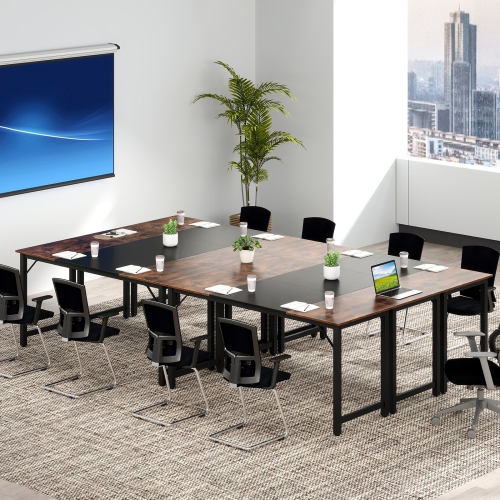 Gymax 6 PCS 63'' Computer Desk Modern Industrial Office Desk w/ Metal Frame & Large Executive Desk