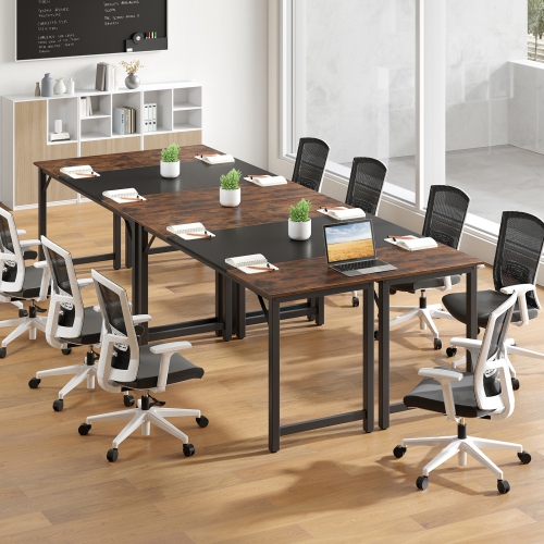 Gymax 6 PCS 63'' Computer Desk Modern Industrial Office Desk w/ Metal Frame & Large Executive Desk