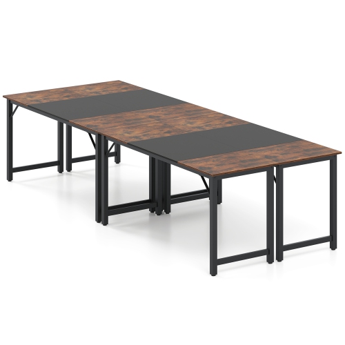 Gymax 4 PCS 63'' Computer Desk Modern Industrial Office Desk w/ Metal Frame & Large Executive Desk