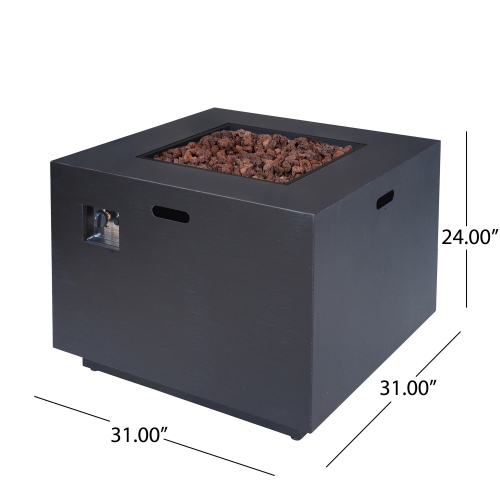 Table à foyer en fer – 50&nbsp;000&nbsp;BTU, propane, aucun assemblage