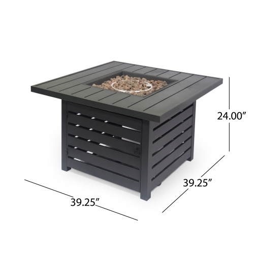 SQUARE IRON FIRE PIT - 50000BTU