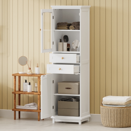 White Bathroom Storage Cabinet