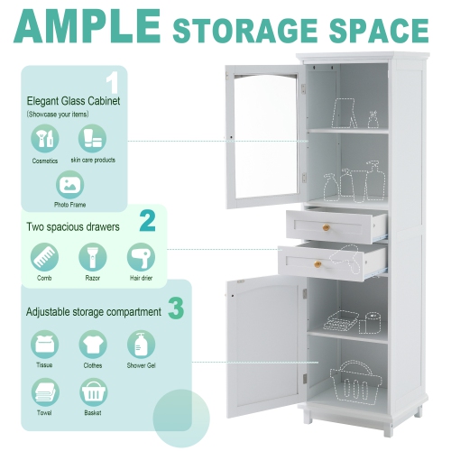 White Bathroom Storage Cabinet