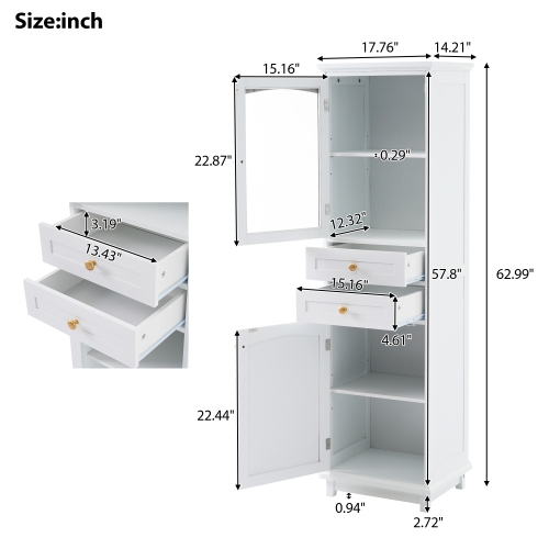 White Bathroom Storage Cabinet