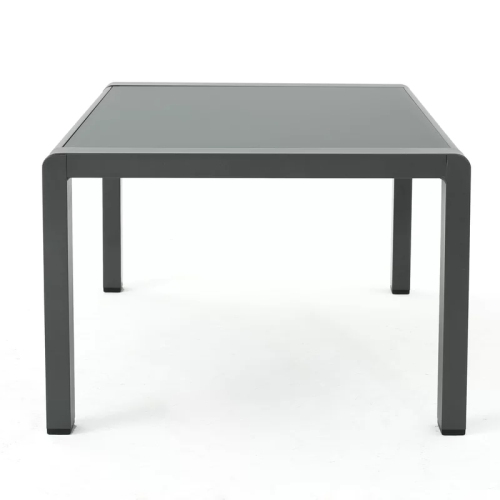 Cape Coral Outdoor Aluminum Coffee Table with Tempered Glass Table Top Table
