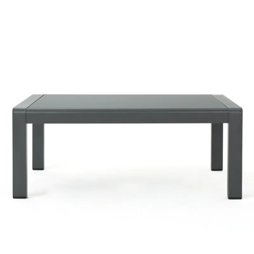 Cape Coral Outdoor Aluminum Coffee Table with Tempered Glass Table Top Table