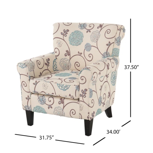 Roseville Fabric Floral Club Chair