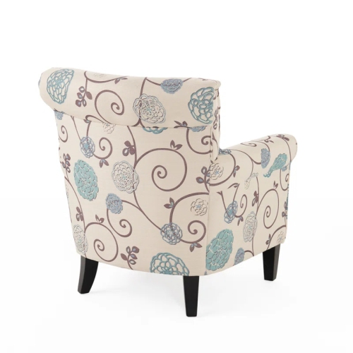 Roseville Fabric Floral Club Chair