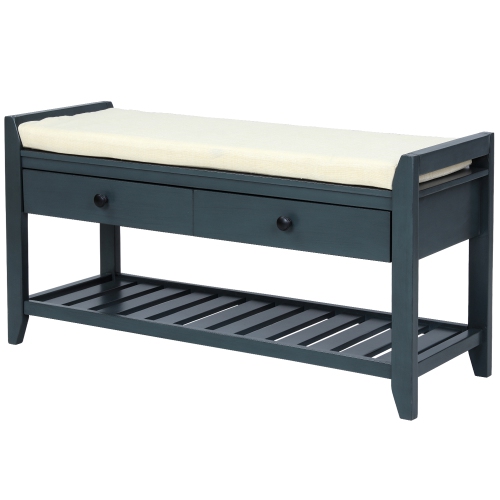 Entryway Shoe Rack Bench with Seat & Drawers