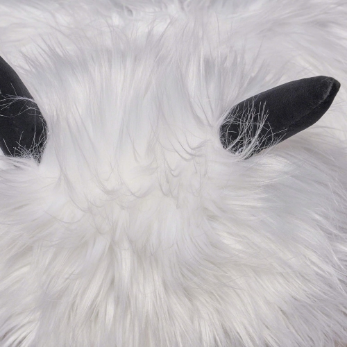 White Yak Ottoman Foot Stool - Upholstered Seat for Living Room, Bedroom