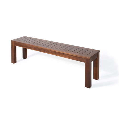 Acacia Wood Slat Bench - Rustic Outdoor Dining