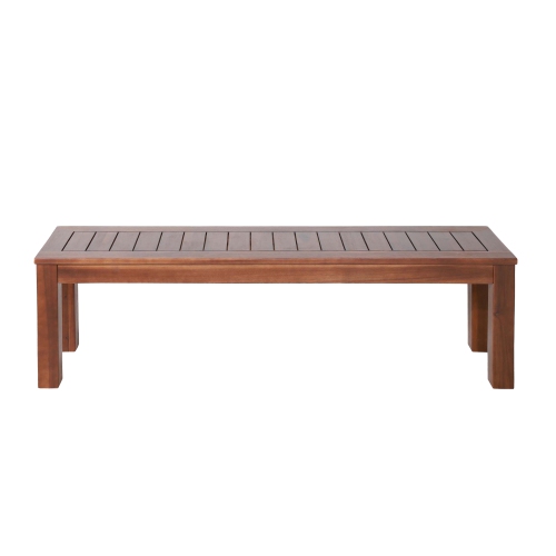 Acacia Wood Slat Bench - Rustic Outdoor Dining