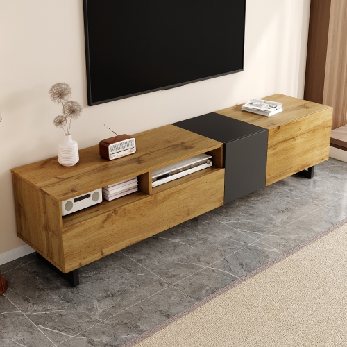 Contrast TV Stand with Doors & Compartments - Metal Legs - 67"