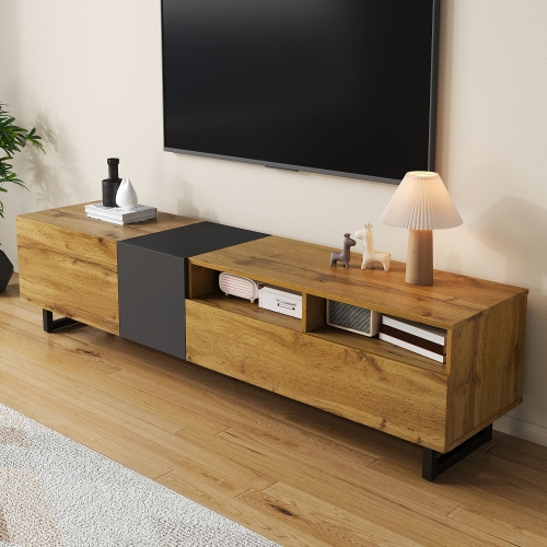 Contrast TV Stand with Doors & Compartments - Metal Legs - 67"