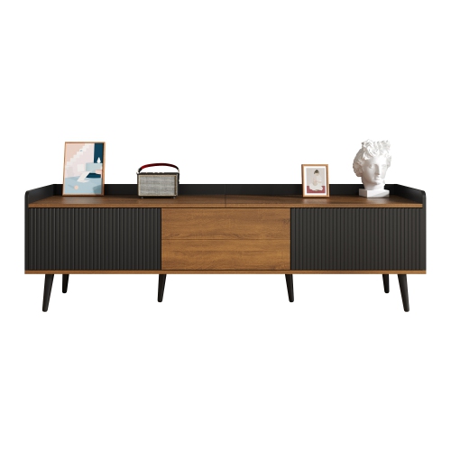 STREAMDALE FURNITURE  & Wood Tv Stand - 3 Doors - 63" Long In Black