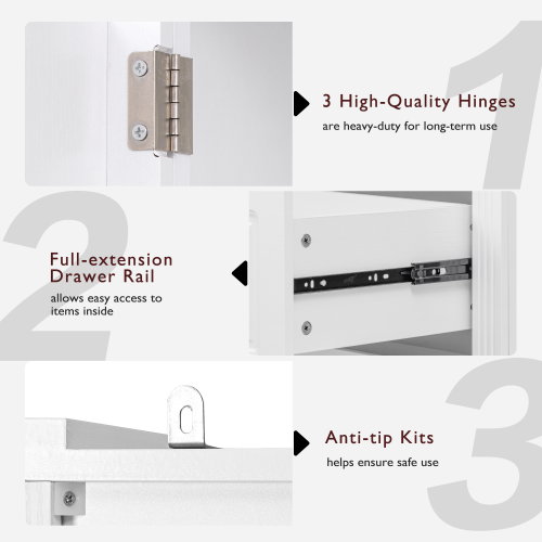 Farmhouse Pantry Cabinet - 71" Freestanding Cupboard w/ Drawers & Shelves, White