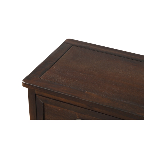 Armoire de rangement rustique espresso avec tiroirs et paniers en rotin