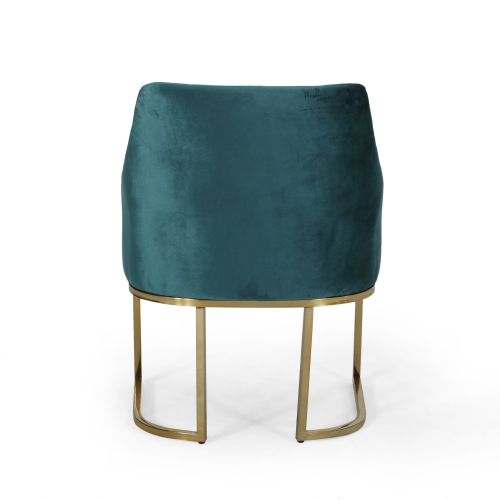 Modern Glam Velvet Accent Chair with Gold Accents