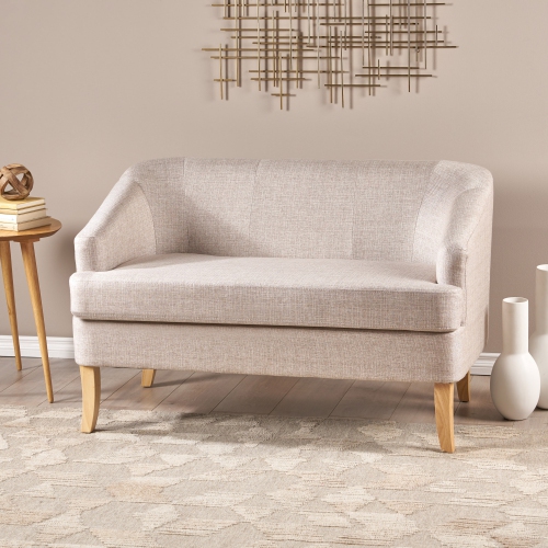 STREAMDALE FURNITURE  Mid-Century Modern Loveseat With Wood Legs & Easy Assembly