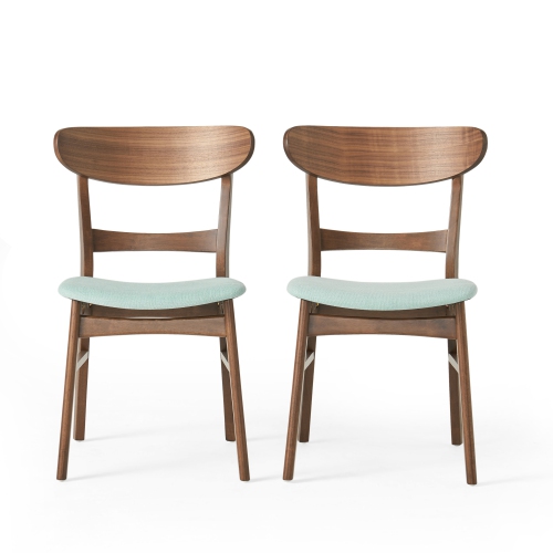 2 Pieces Dining Chairs, Solid Wood, Mint