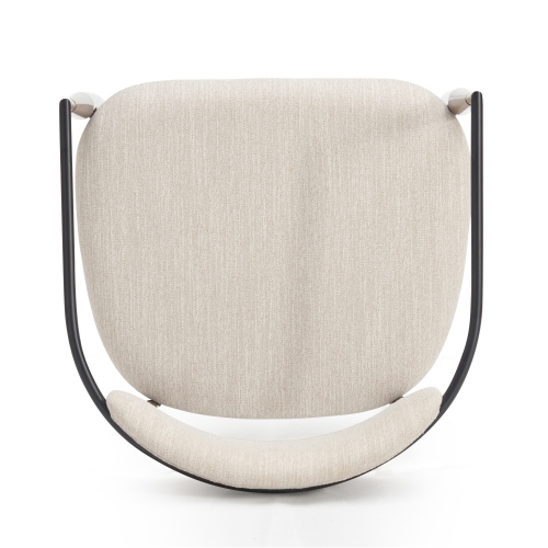 Set of 2 Modern Upholstered Dining Chairs - Gold Accent