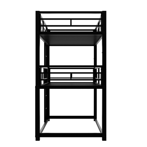 Metal Twin Size Triple Bunk Bed, Black