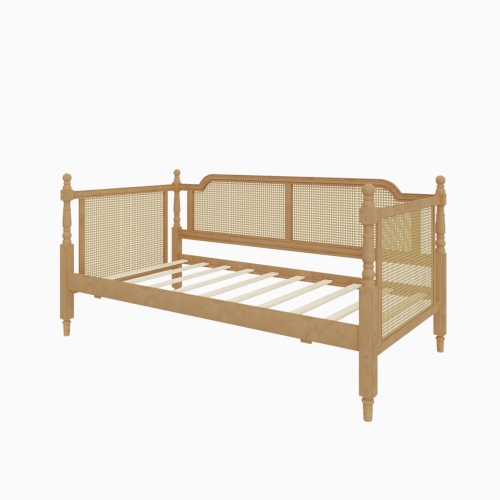 Rattan Twin Daybed w/ 2 Drawers - Antique Walnut